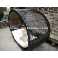 New style PE rattan sun bed double wicker lounge chaise